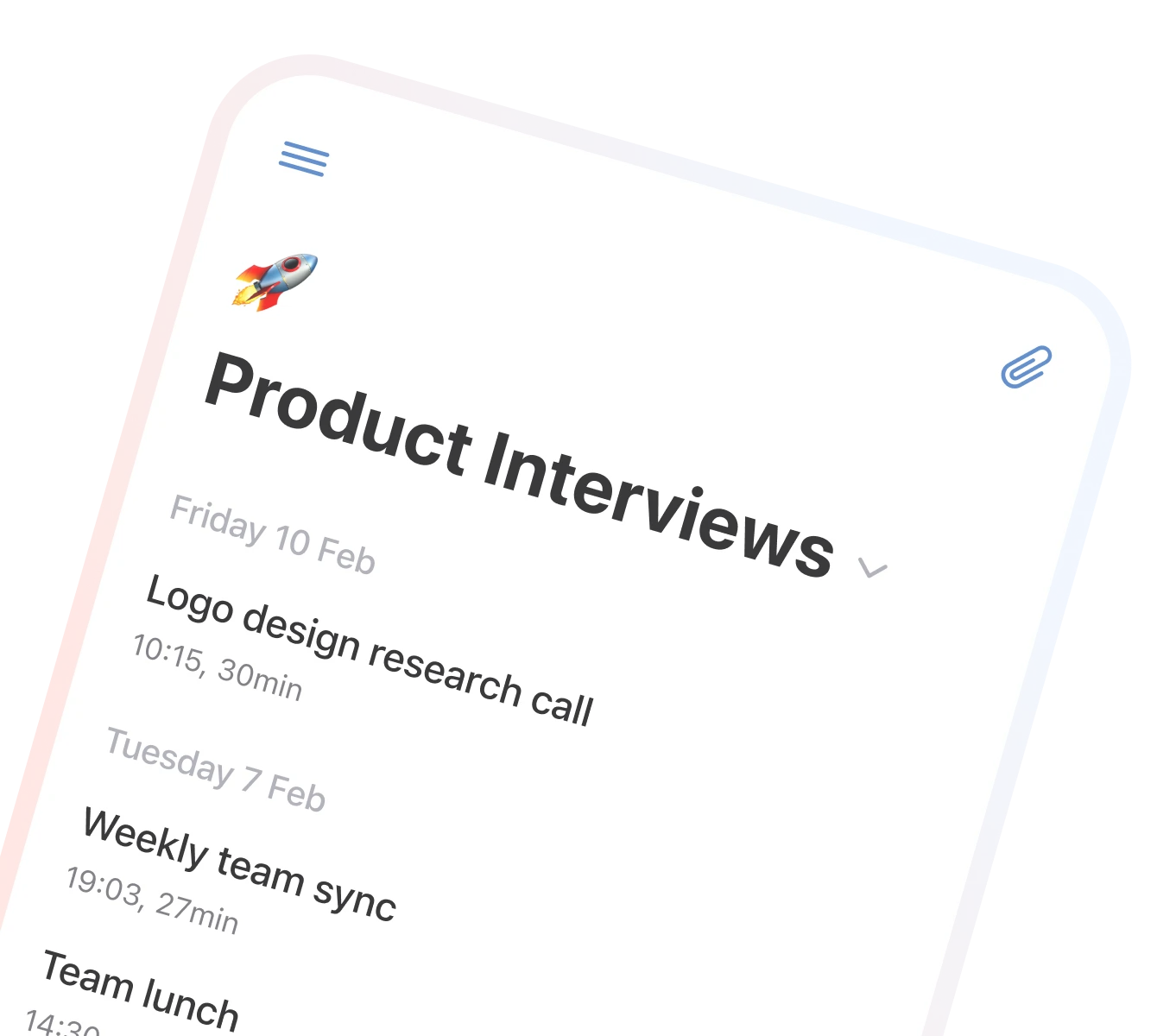 Cue mobile app interface